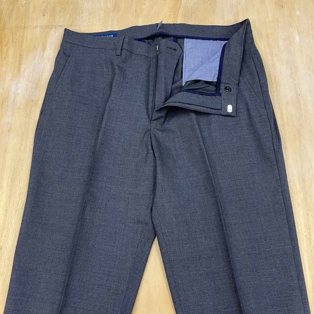 Cole Haan Suit Mens 42L Long Slim Fit Pants 35x29 Wool Stretch Charcoal